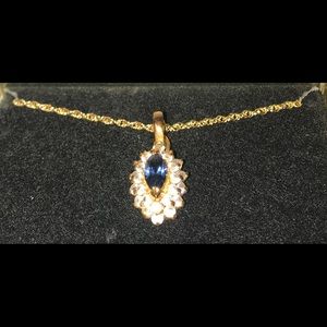 Blue Sapphire Pendant Necklace